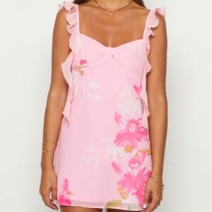 Joyce Pink Floral Mini Dress (Size 12)